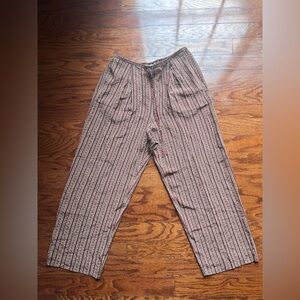 Jennifer Moore Red and Brown Striped Pants